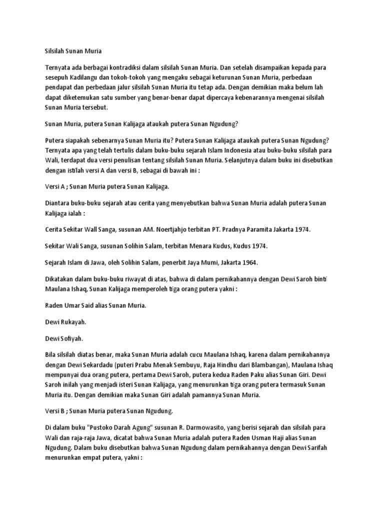 Silsilah Sunan Muria RA | PDF