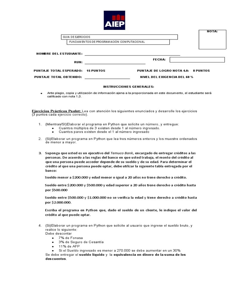 Guia Ejercicios Python | PDF | Business | Informática Y Tecnología De La Información
