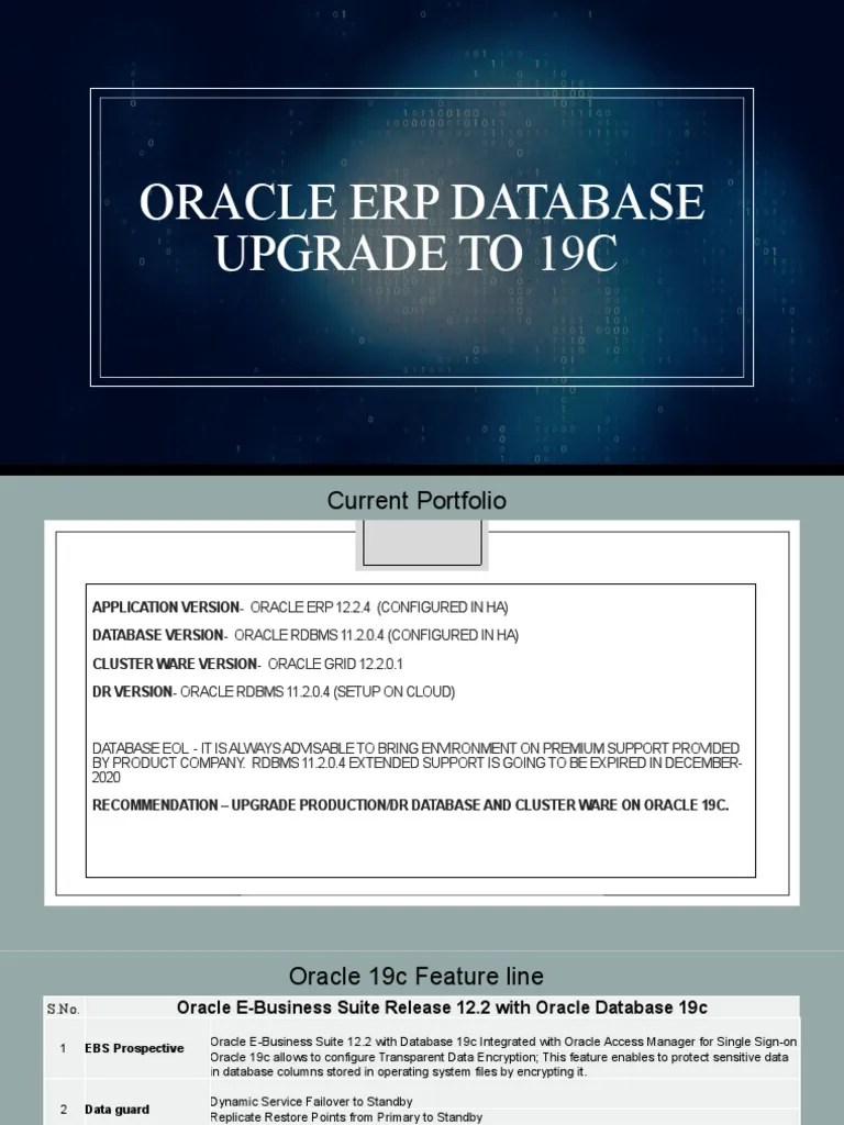 Oracle ERP Database Upgrade To 19c - Benefits | PDF | Relational ...