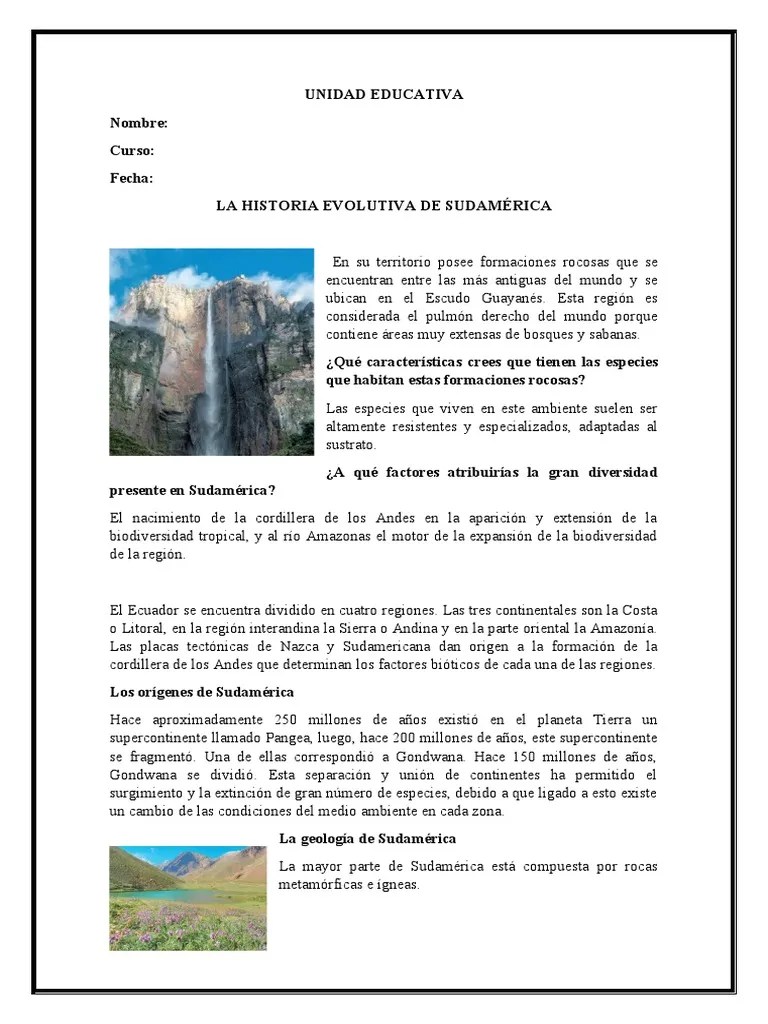 La Historia Evolutiva De Sudamérica | PDF | Andes | América Del Sur