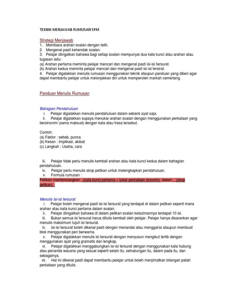 Soalan Rumusan Spm 2021 Pdf - Modul Rumusan Spm 2020 Pdf