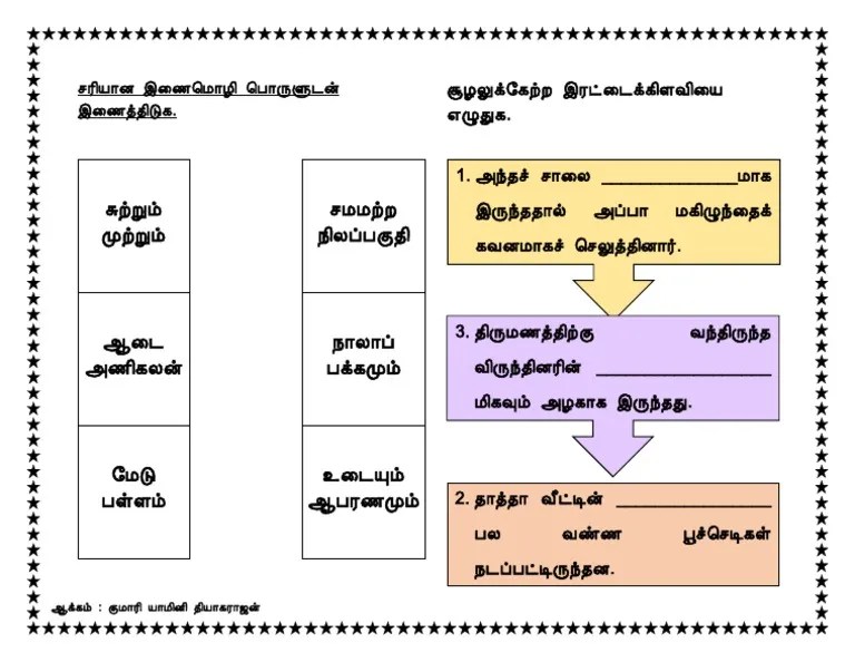 இணைமொழி பயிற்சி PDF | PDF