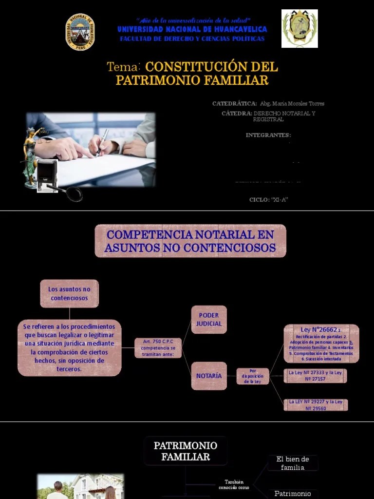 Constitución Del Patrimonio Familiar | PDF | Derecho Civil (Common Law) | Información Del Gobierno