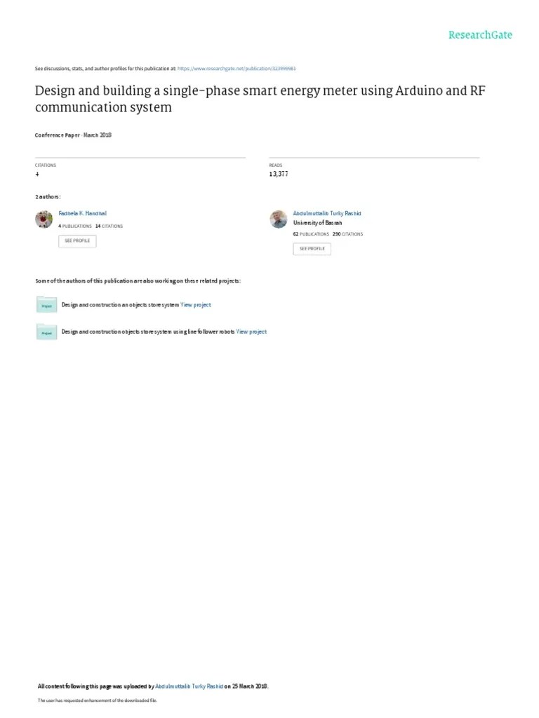 Design And Building A Single-Phase Smart Energy Meter Using Arduino And ...