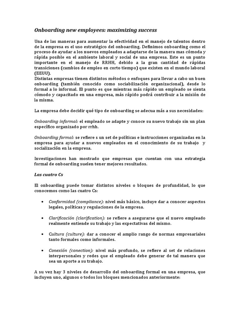 Talya - Onboarding New Employees. Maximizing Success | PDF | Gestión De ...