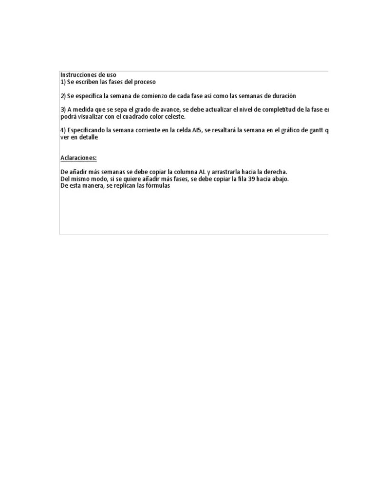 Plantilla Excel Diagrama Gantt-Dinámico | PDF