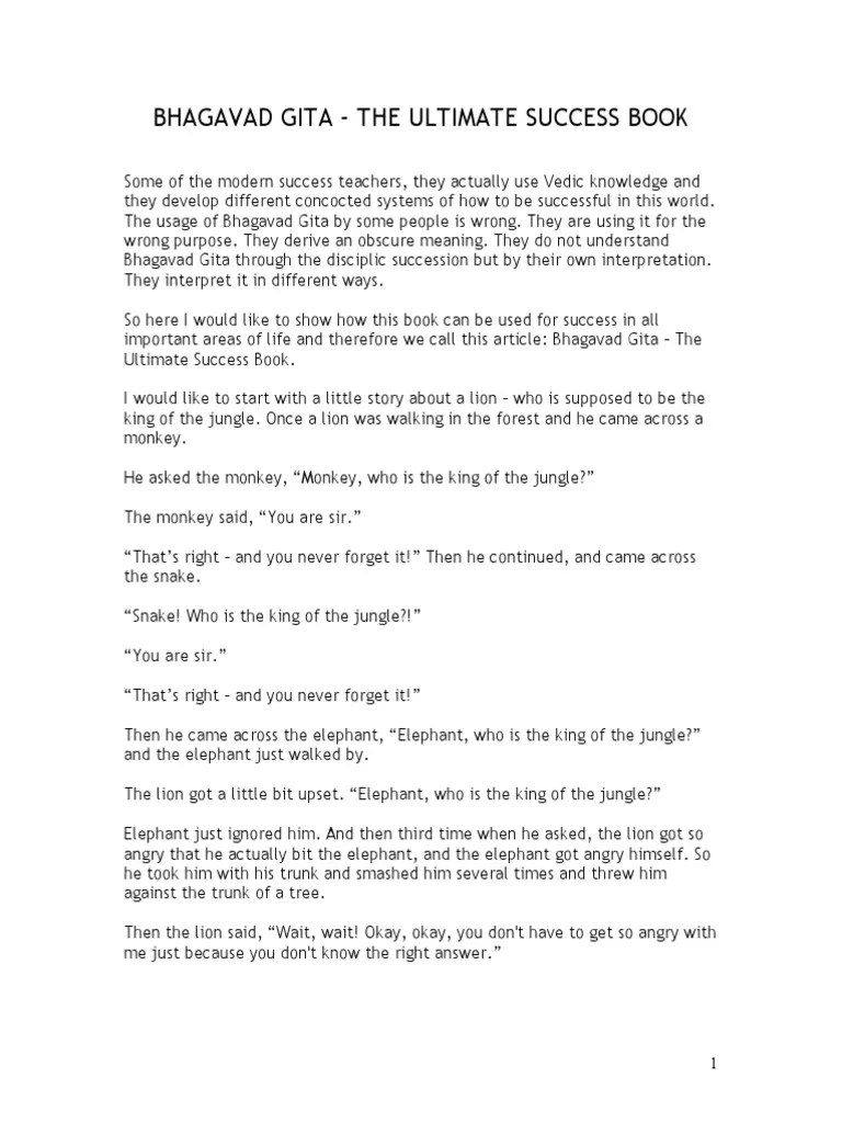 Bhagavad Gita Ultimate Success Book | PDF | Bhagavad Gita | Chicken