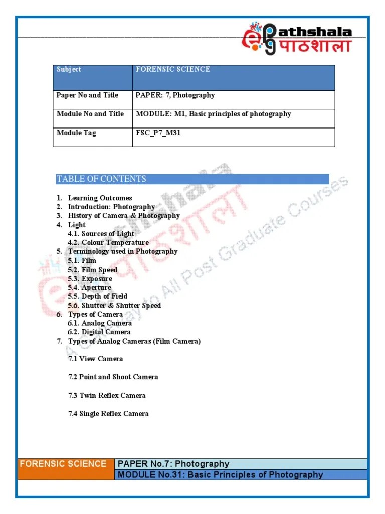 Forensic Photography | PDF | Camera | Exposure (Photography)