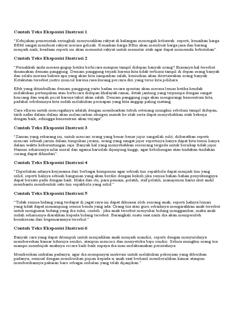 Contoh Teks Eksposisi Ilustrasi 1 | PDF