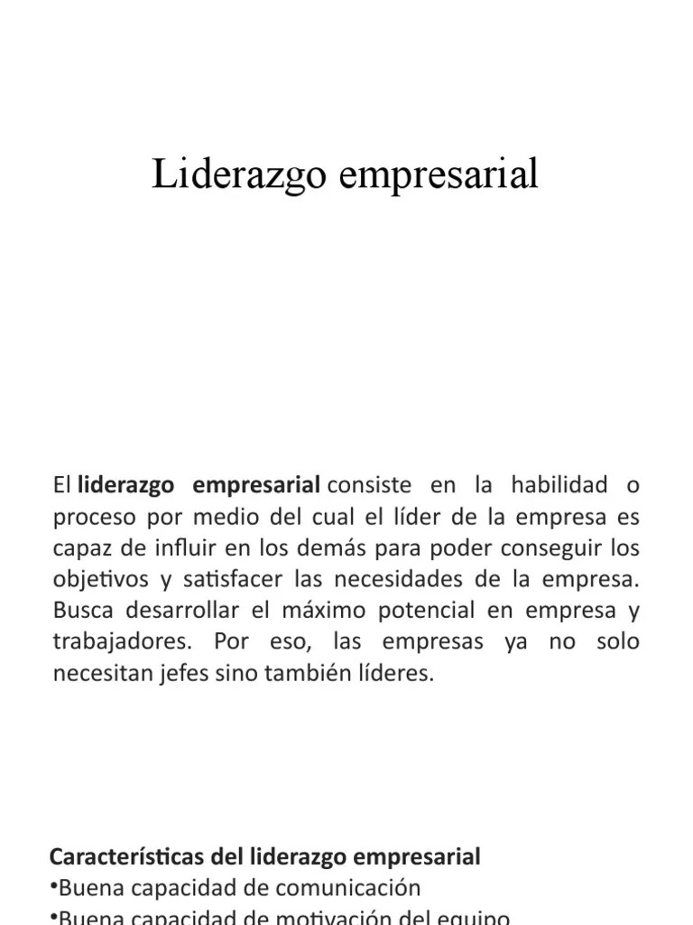 Liderazgo Empresarial | PDF | Liderazgo | Planificación