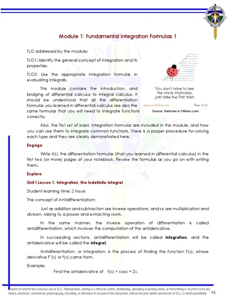 Integral Calculus Module 1 PDF | PDF | Integral | Fraction (Mathematics)