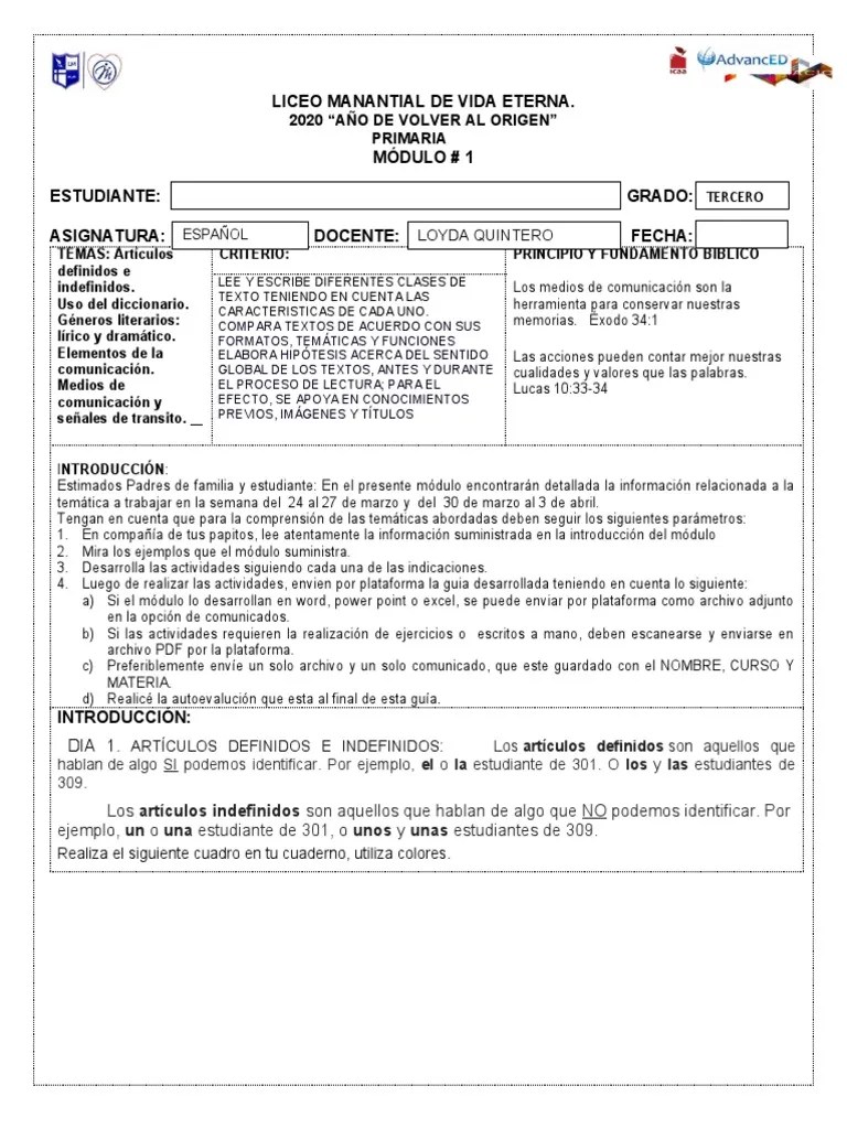 MODULO GRADO TERCERO Español | PDF | Diccionario | Comunicación