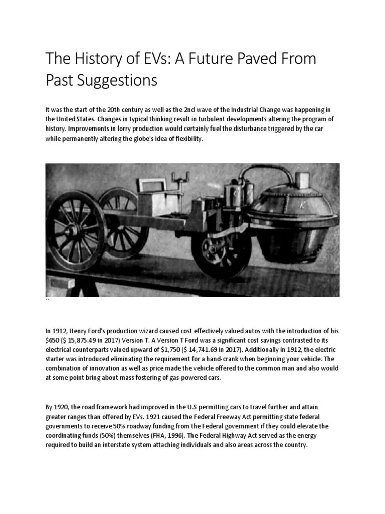 The History Of EVs | PDF