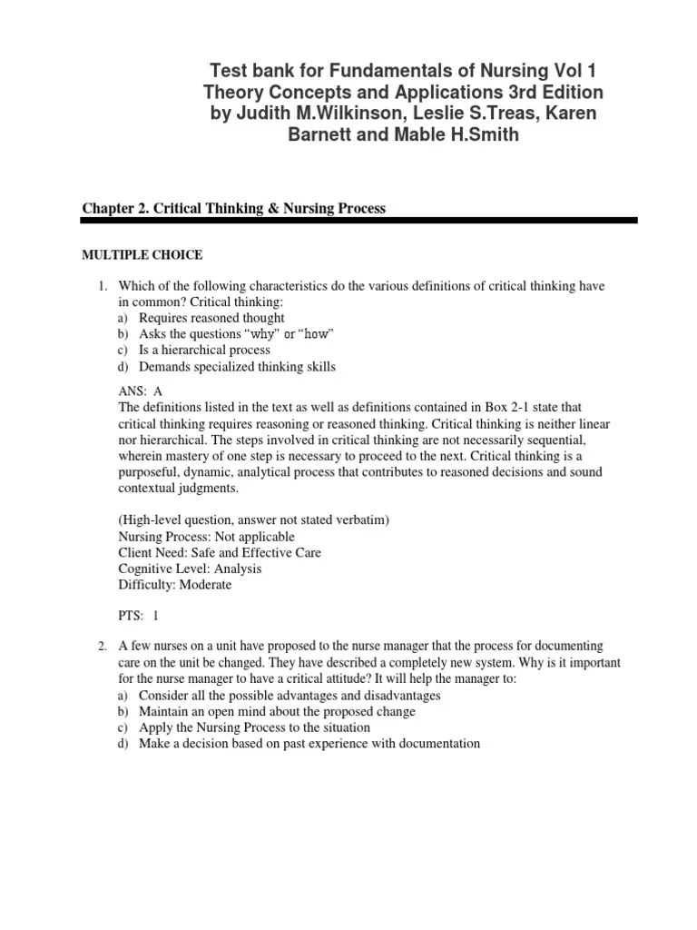 Fundamentals Nursing Vol 1 3rd Edition By Wilkinson Treas Barnett And ...