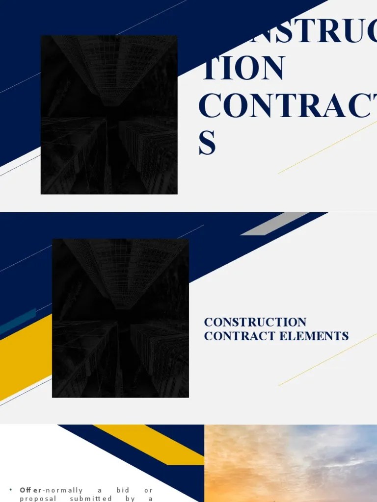 Construction contract elements and types