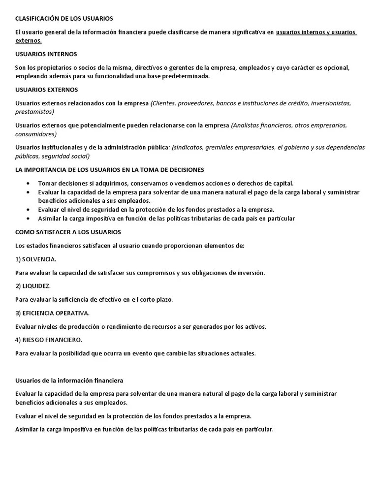 Clasificación De Los Usuarios | PDF