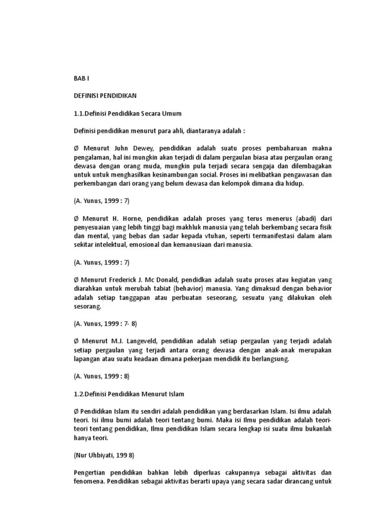 Definisi Pendidikan Secara Umum | PDF