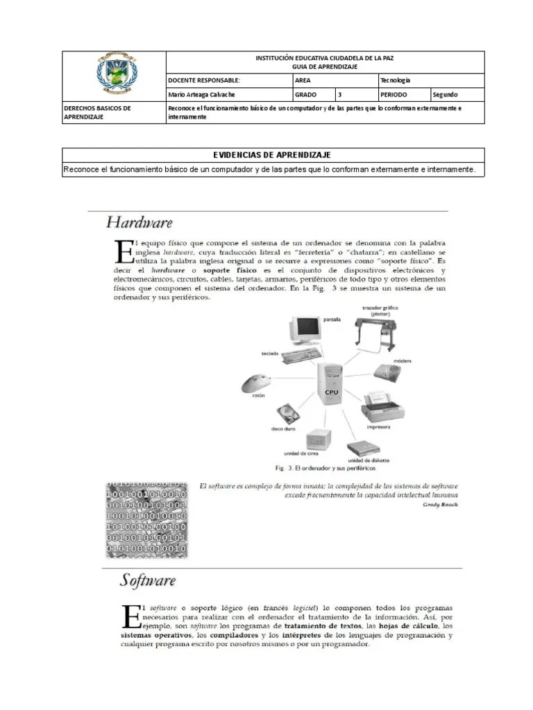 Grado 3 Guia De Aprendizaje Tecnologia | PDF | Software | Aprendizaje