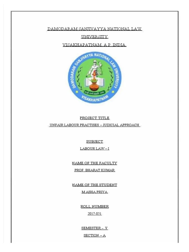 PDF Labour Law I Project | PDF | Security Guard | Strike Action