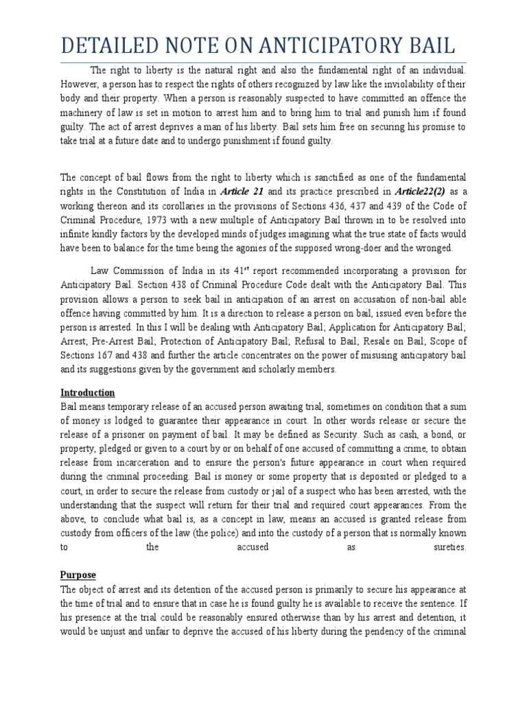 Anticipatory Bail | PDF