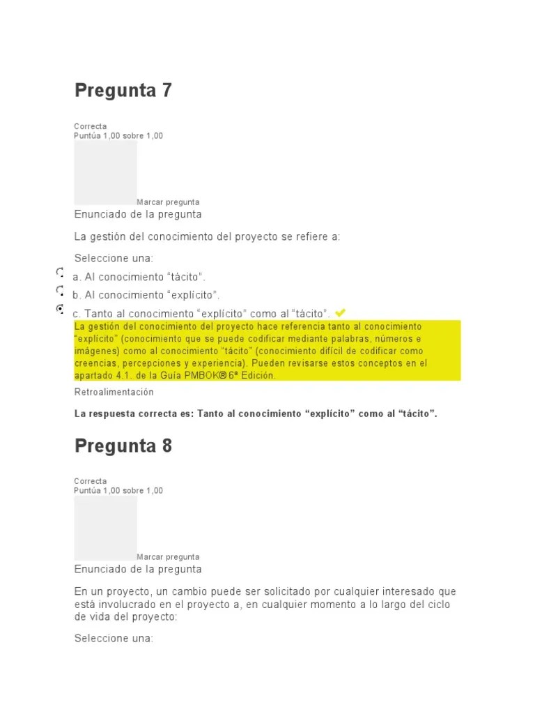 Evaluacion 4.1 Gestios Proyectos 1 | PDF | Conocimiento Administrativo | Cognición