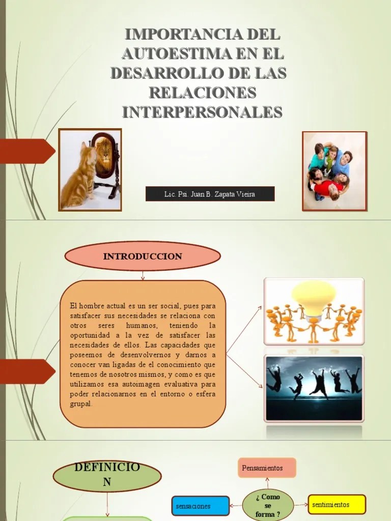 Importancia De La Autoestima En Las Relaciones Interpersonales 7 | PDF | Autoestima | Psicología ...