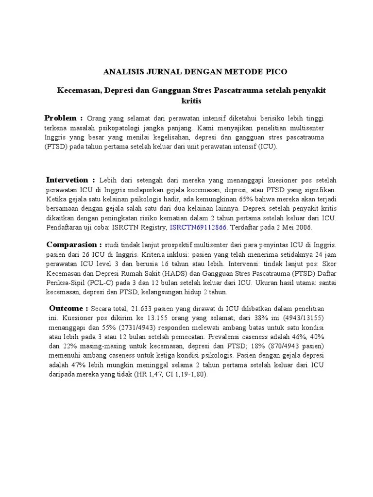Analisis Jurnal Dengan Metode Pico Pasien | PDF