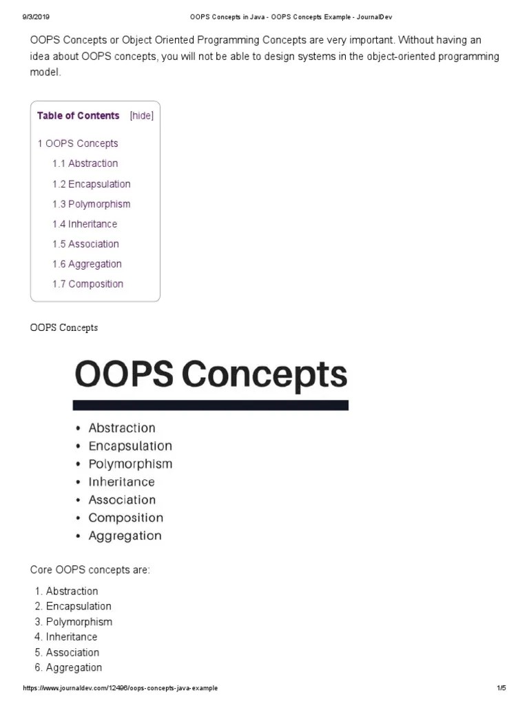 OOPS Concepts In Java - OOPS Concepts Example - JournalDev | PDF | Inheritance (Object Oriented ...