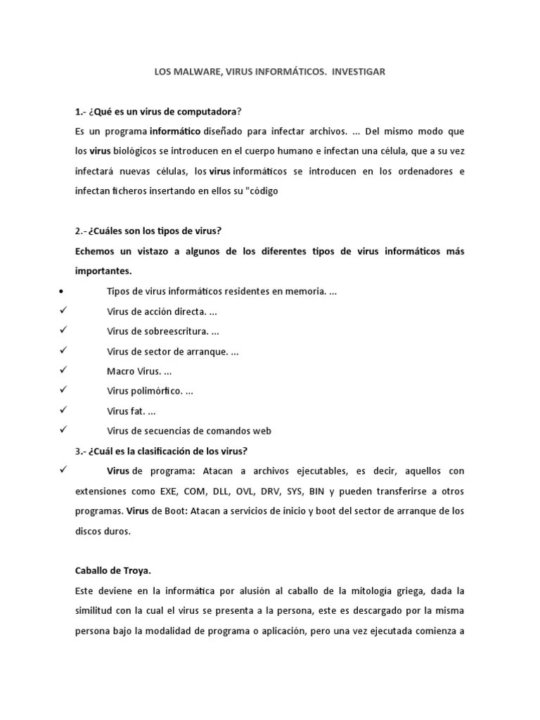 Los Malware, Virus Informáticos: Tipos, Métodos De Infección ...