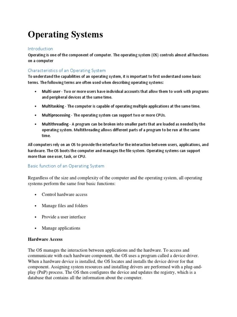 Operating Systems | Download Free PDF | Operating System | Installation ...