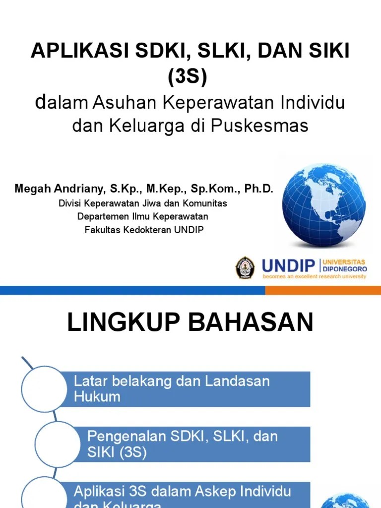 Diagnosis keperawatan adalah suatu penilaian klinis mengenai respon klien terhadap masalah kesehatan atau proses kehidupan yang dialaminya baik yang berlangsung aktual maupun potensial. Aplikasi Sdki Slki Siki Dalam Perkesmas