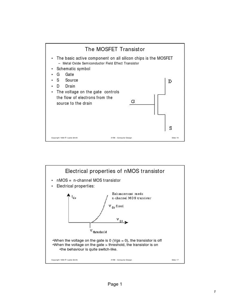 The MOSFET Transistor | PDF | Field Effect Transistor | Mosfet