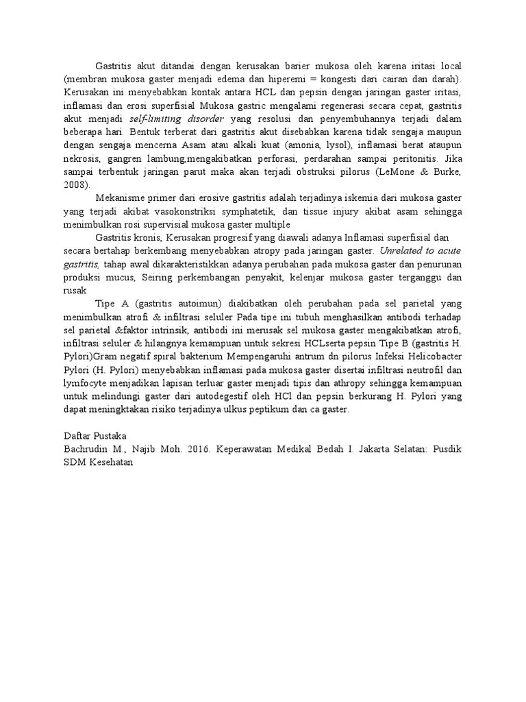 Patofisiologi Gastritis | PDF