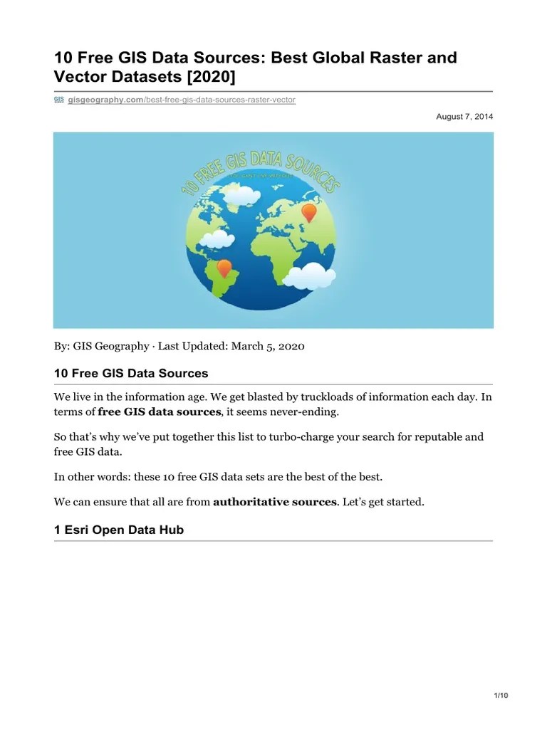 10 Free GIS Data Sources Best Global Raster And Vector Datasets 2020 ...