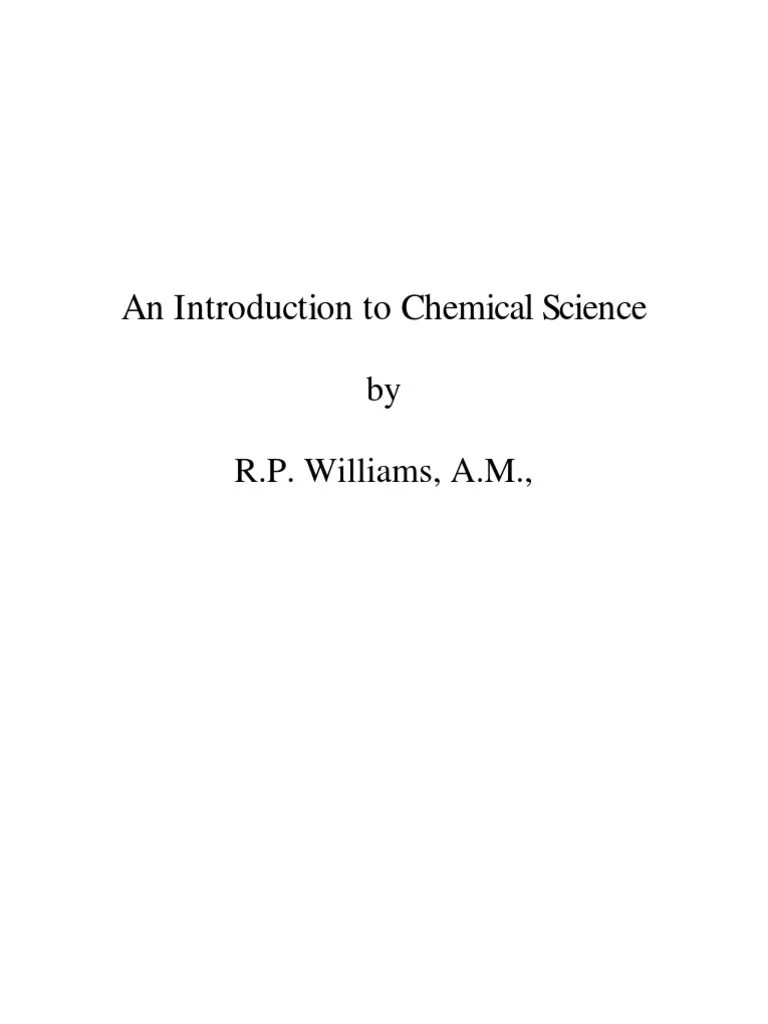 An Introduction To Chemical Science | PDF | Molecules | Chemical Elements