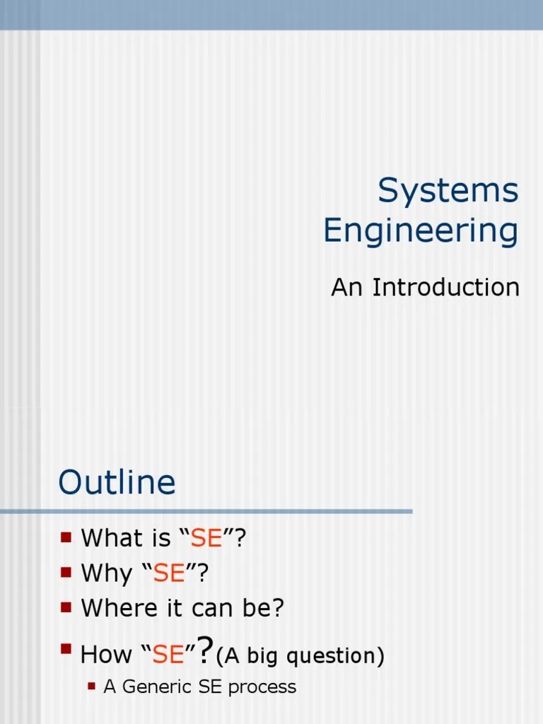 An Introduction To Systems Engineering: A Top-Down And ...