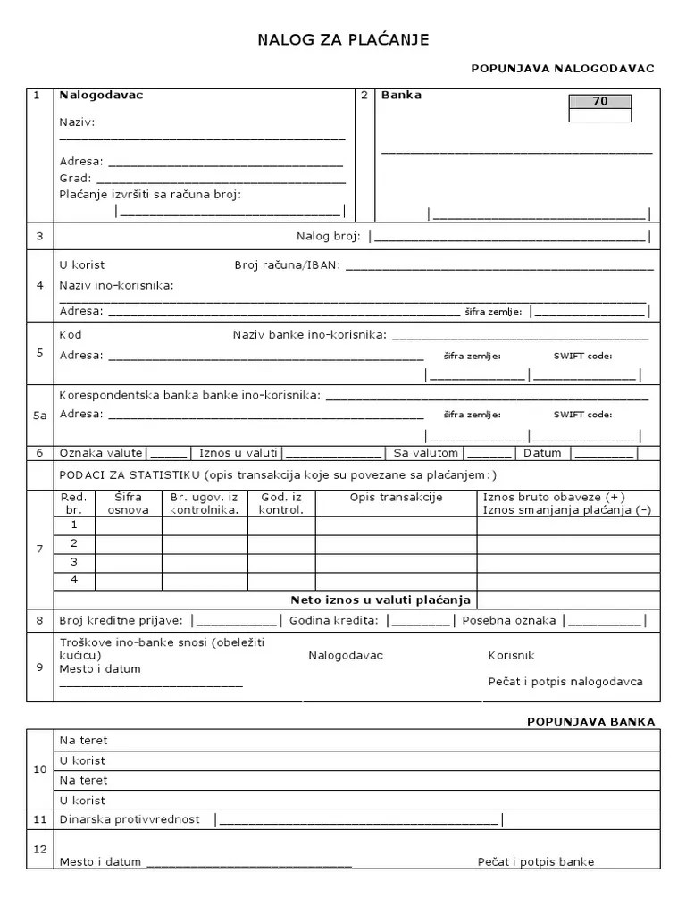 Obrazac 70 PDF | PDF