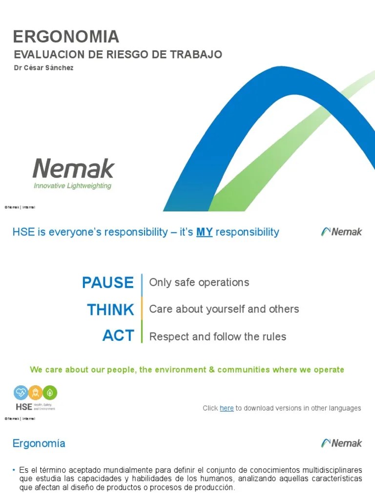 ERGONOMIA | PDF | Dolor Lumbar | Factores Humanos Y Ergonomía