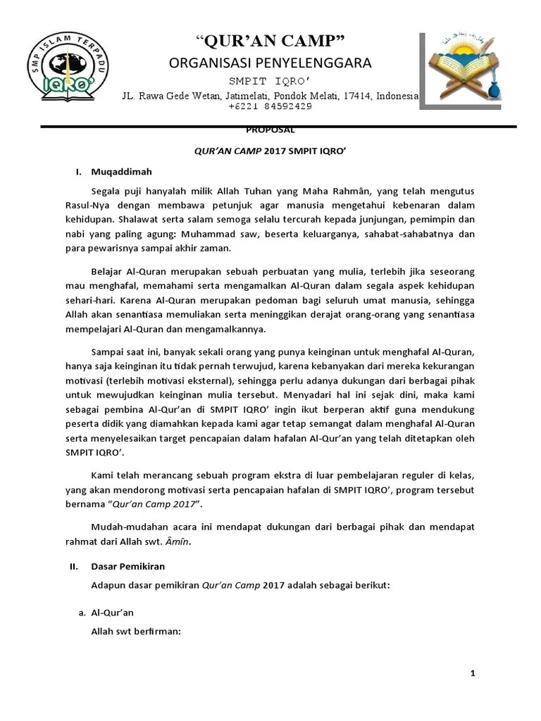Proposal Kegiatan Al-Quran | PDF