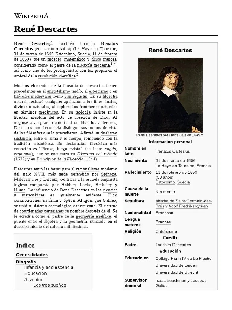 René Descartes | Descargar Gratis PDF | René Descartes | Existencia