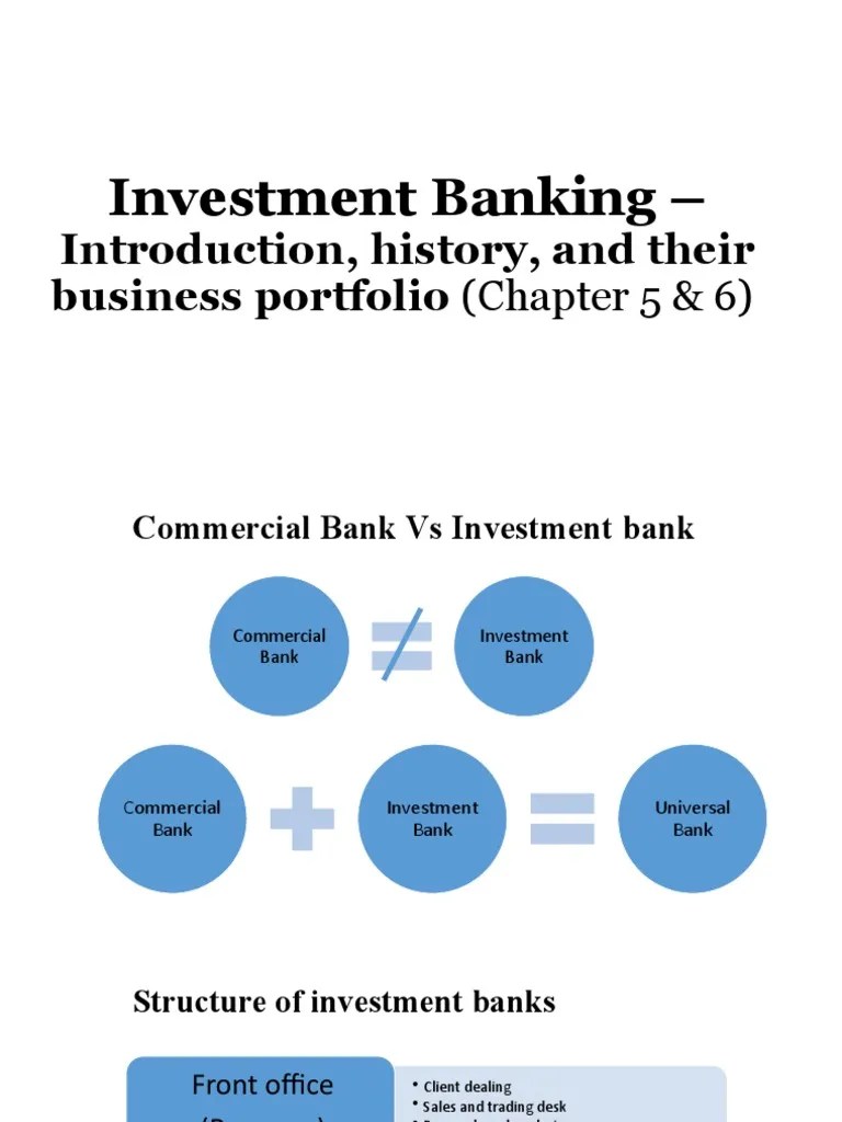 Investment Banking - : Introduction, History, And Their Business Portfolio (Chapter 5 & 6) | PDF ...