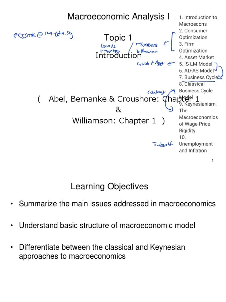 EC2102 - Lecture 1 PDF | PDF | Macroeconomics | Keynesian Economics