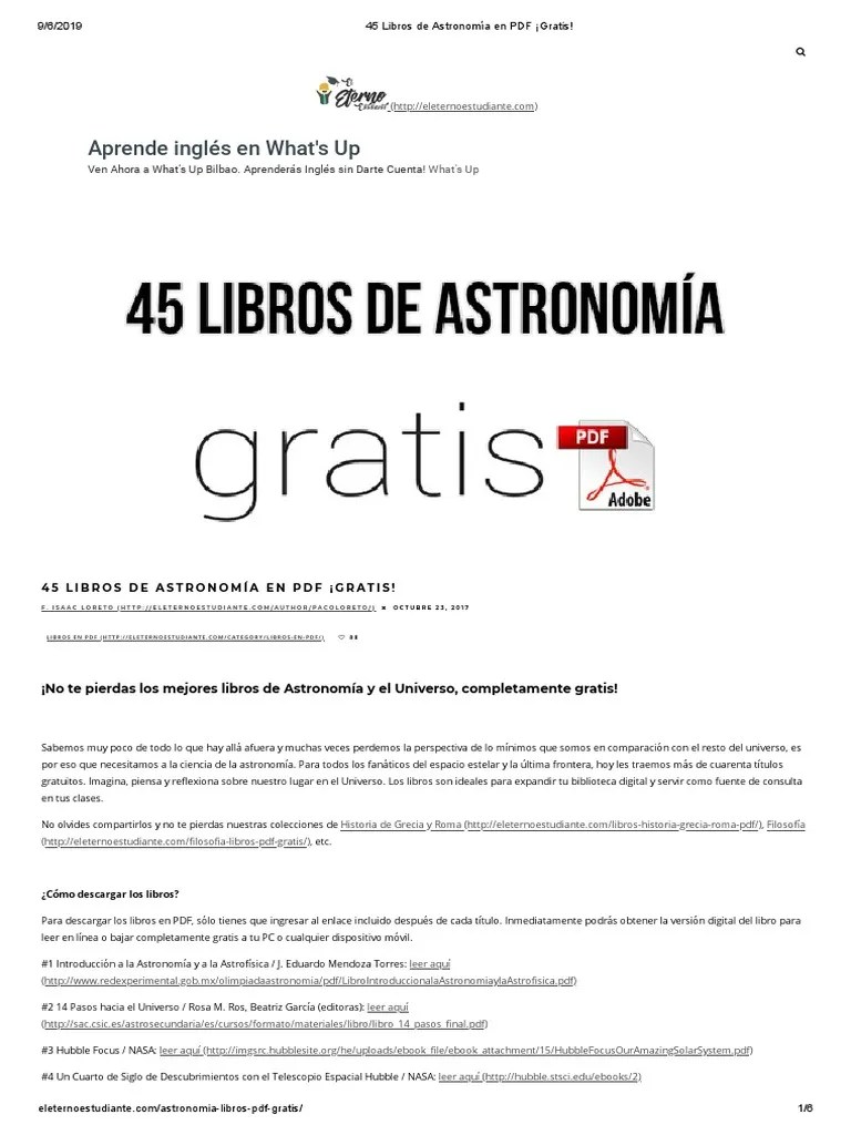 45 Libros De Astronomía En PDF ¡Gratis! | PDF | Astronomía | Ciencias Fisicas