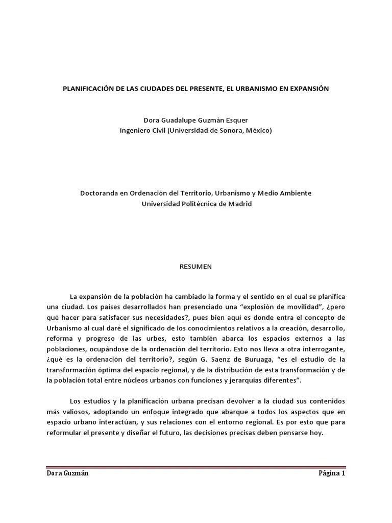 Planificación De Las Ciudades Del Presente, El Urbanismo | PDF ...