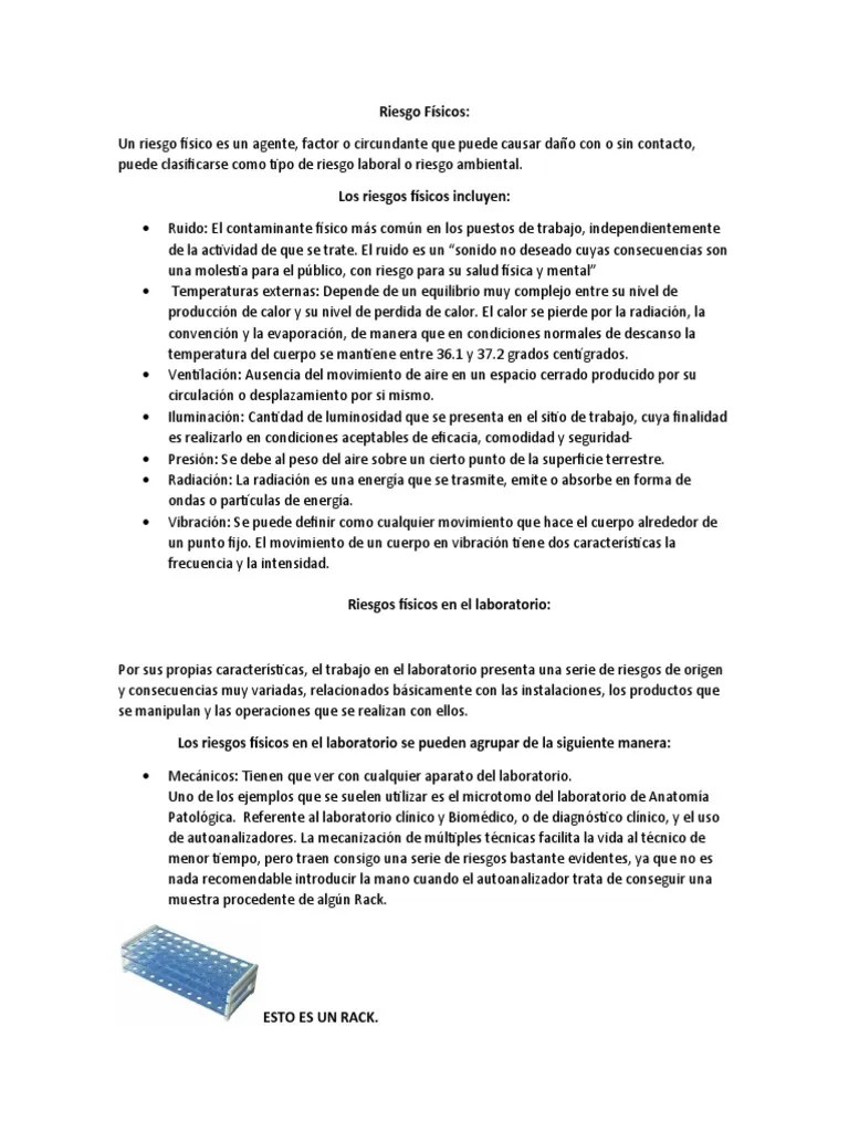 Riesgo Fisicos 1 | PDF | Laboratorios | Radiación