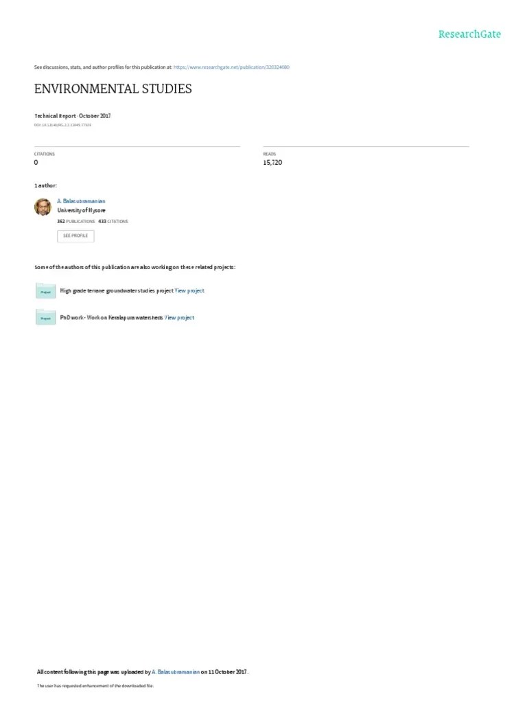 Environmental Studies: October 2017 | PDF | Environmentalism | Natural ...