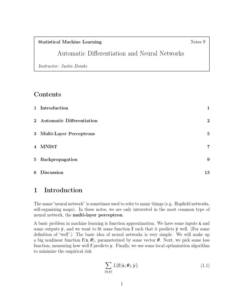 Automatic Differentiation And Neural Networks | PDF | Derivative ...