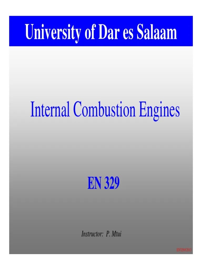 Lecture 1 - Introduction To Internal Combustion Engines | PDF | Internal Combustion Engine | Engines