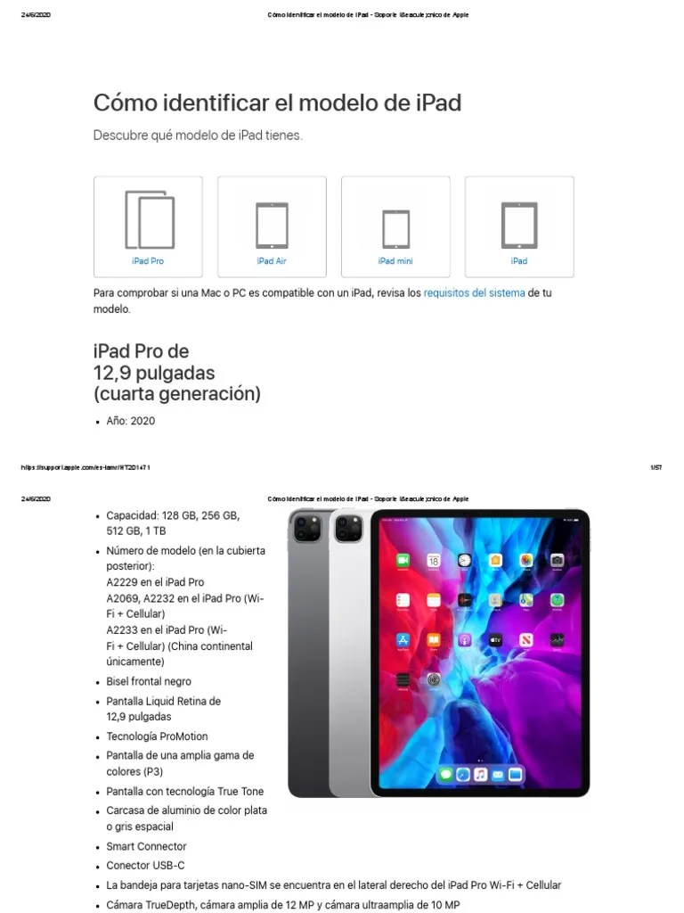 Cómo Identificar El Modelo De Ipad | Descargar Gratis PDF | Yo Pad ...
