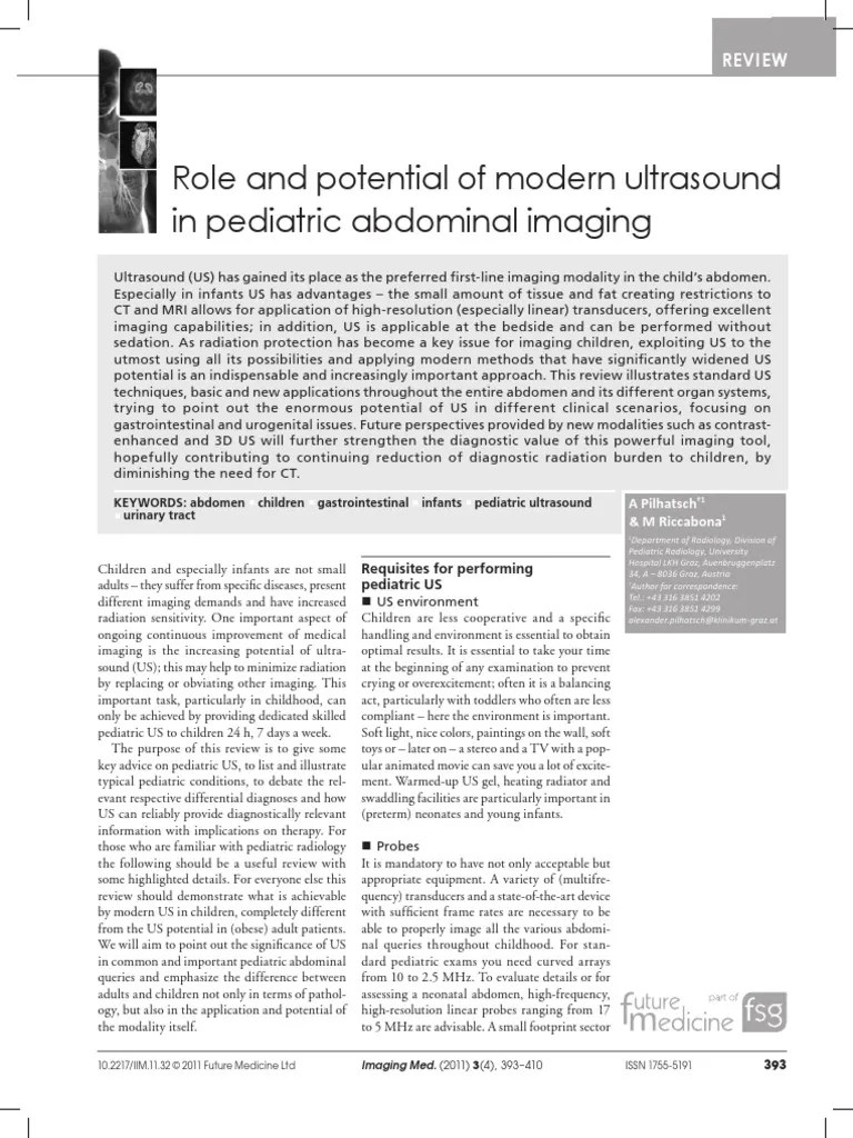 Role And Potential Of Modern Ultrasound In Pediatric Abdominal Imaging ...